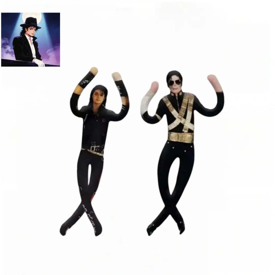 Can’t stop missing MJ, no one can replace him-2pcs-Exclusive King of Pop Collectible: High-Quality Articulated Michael Jackson Plush Doll