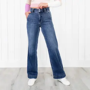 【Fallfreshness】New 2025 Spring New Blue Washed Straight Temperament Jeans Women's Clothing