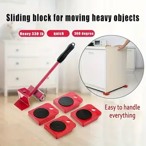 Essential moving set with universal casters—home moving essentials: caster base for coffee tables/furniture, rollers for moving heavy items like refrigerators and washing machines