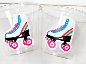 ROLLER SKATE PARTY Cups - Roller Skating Birthday Cups Skate Party Favors Skating Party Cups Roller Skating Birthday Roller Skate Decoration