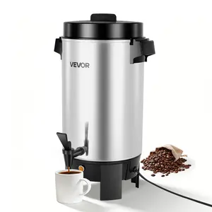 VEVOR Commercial Coffee Urn, 40 Cup 203oz Hot Beverage Dispenser with Dripless Faucet, 1090W Quick-Brewing Coffee Maker, Automatic Temperature Control, for Catering, Party, Church Restaurant