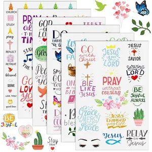48 Sheet 1419 count Christian Stickers  Stickers Motivation Scripture Planner Journaling Sticker Devotional Encouragement Notes Goals Planner Reminder  Accessories Sunday Fun Day, 16 Styles