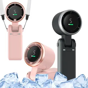 2025 Popular Portable Handheld Turbo Fan, 5 Gear Wind,Up to 6 Working Hours, 3 IN 1 Hand Fan Rechargeable with Air Turbo Tech Cooling Fan for Outdoor Activities, Travel, Working