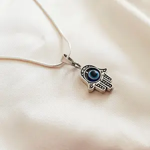 PROTECTION | Hand of Hamsa Evil Eye Pendant 925-Silver Necklace