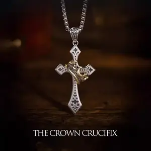 [Wish Necklace] New Crown Cross Necklace for Men - Versatile Fashion Design, Holiday Gift