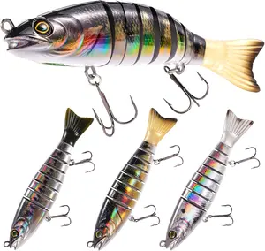FONMANG SWIMPRO Swim Bait Fishing Lures,6.5In Glide Bait for Bass Fishing,3PCS Multi Jointed Swimbaits, Musky Lures with 3D Holographic Bionic Finish, 2026 New