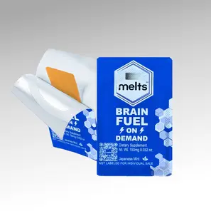 Melts Brain Fuel Dissolving Strips 30 Day Supply - Ultra Portable Paraxanthine L-Theanine Alpha-GPC B Vitamins for Focus Mental Clarity Edible Supplements