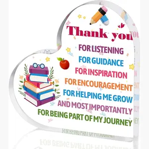Heart Shaped Acrylic Plaque, Teacher Appreciation Gift, Thank You Gift for Teacher, Home Decor, Gift for Teacher End Of The Year, Signs, Decorative Plaque