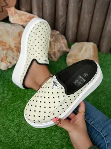 New Women's Fashion: Dots, Dots, Dots, Colorful Milk-Colored, Stylish and Versatile Clothing, Slip On Style