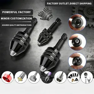 Karon High Quality Steel Keyless Electric Drill Chuck Hex Shank 0.6-8mm Self-Centering Collet Chuck for Pneumatic Power Clamping Usage