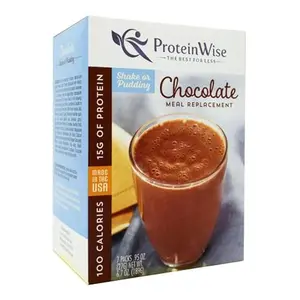 Proteinwise Chocolate Protein Shake/Pudding: Low Carb, Gluten-Free, Diabetic & Bariatric Friendly