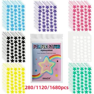 Colorful Star-Shaped Water-Based Adhesive Patches, Soft Non-Irritating, Flawless Coverage, Daily Facial Use, Long-Lasting Stickiness