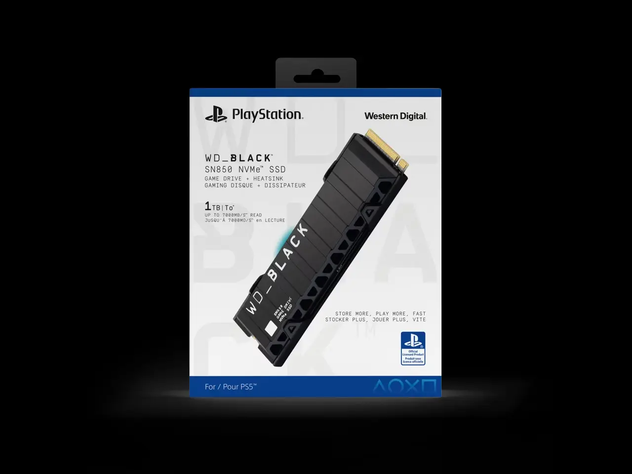 WD_BLACK SN850 NVMe SSD for PS5 Consoles M.2 2280 1TB PCI-Express 4.0 x4 Internal Solid State Drive (SSD) WDBBKW0010BBK-WRSN