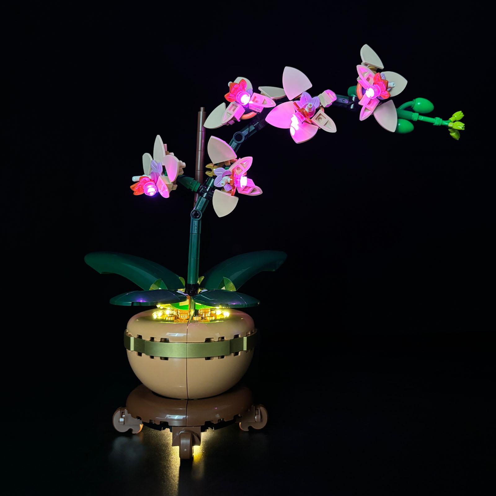 LYBMTWF Lighting Kit for LEGO 10343 Building Block Model Lighting Orchid — Indoor Plant Decor for Dining Tables, Desks, and Offices — A Valentine's Day Gift for That Special Someone (Model Set Not Included)