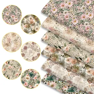 6pcs Pastel Leopard Print Aesthetic Fabric Bundles, 45cm*50cm/17.72in*19.69in Macaron Wild Animal Pattern Fabric Squares for Bedding, Tablecloth, Bags, Masks, Hats, Headbands, Pillowcases Fabrics