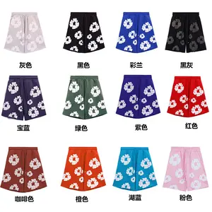 Cross-border foreign trade wholesale trendy brand DENIM TEARS cotton shorts with cottonwood foam print in American style for men and women