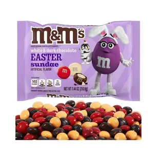 M&M’s Easter Sundae White and Dark Chocolate Candies for Easter Spring Celebrations, Basket Stuffers Filler, and Party Favors, Seasonal Easter M&Ms White Chocolate and Dark Candy, 7.44oz, 1pc