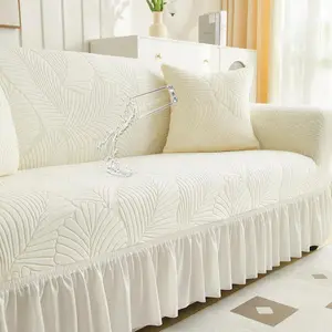 [Sofa Bed Skirt] 3-seater jacquard mattress cover, soft and elastic sofa bed cover, without armrests, with elastic bands, and a non-slip elastic base,Can be machine-washed,Room decoration, classic and versatile, autumn renewal, gifts, and home decoration.