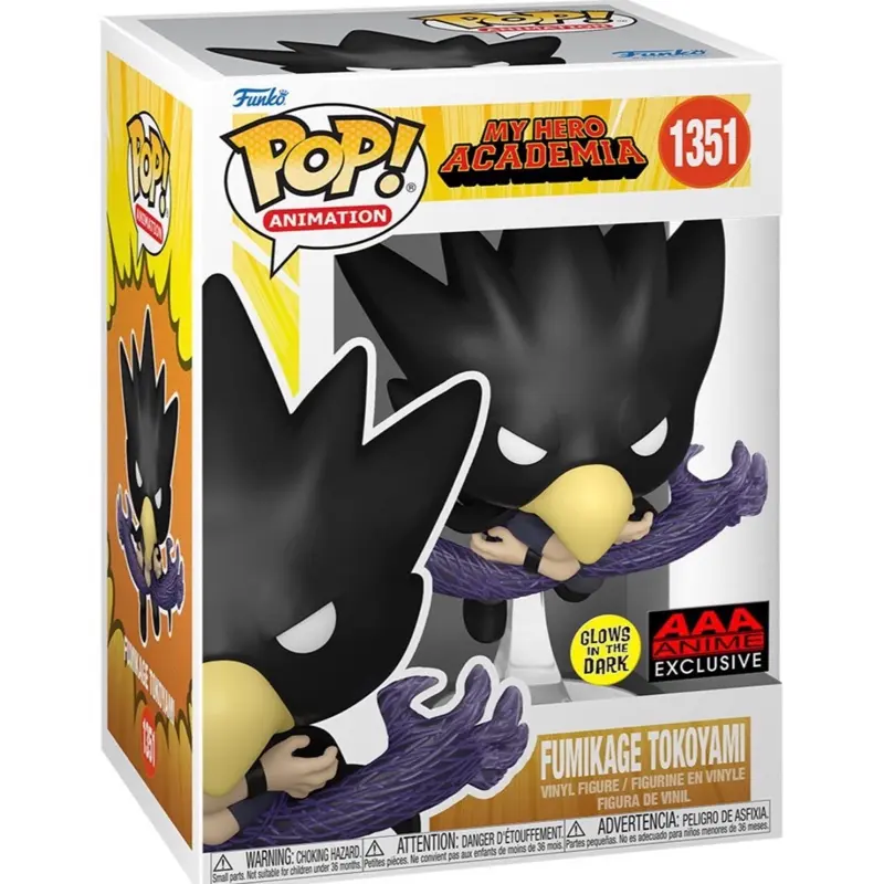 Funko My Hero Academia Fumikage Tokoyami Collectible Toy Figurine - Glow-in-the-Dark, #1351, Holiday Gift, Figurenes & Miniatures, Mix & Match, Pose Creation
