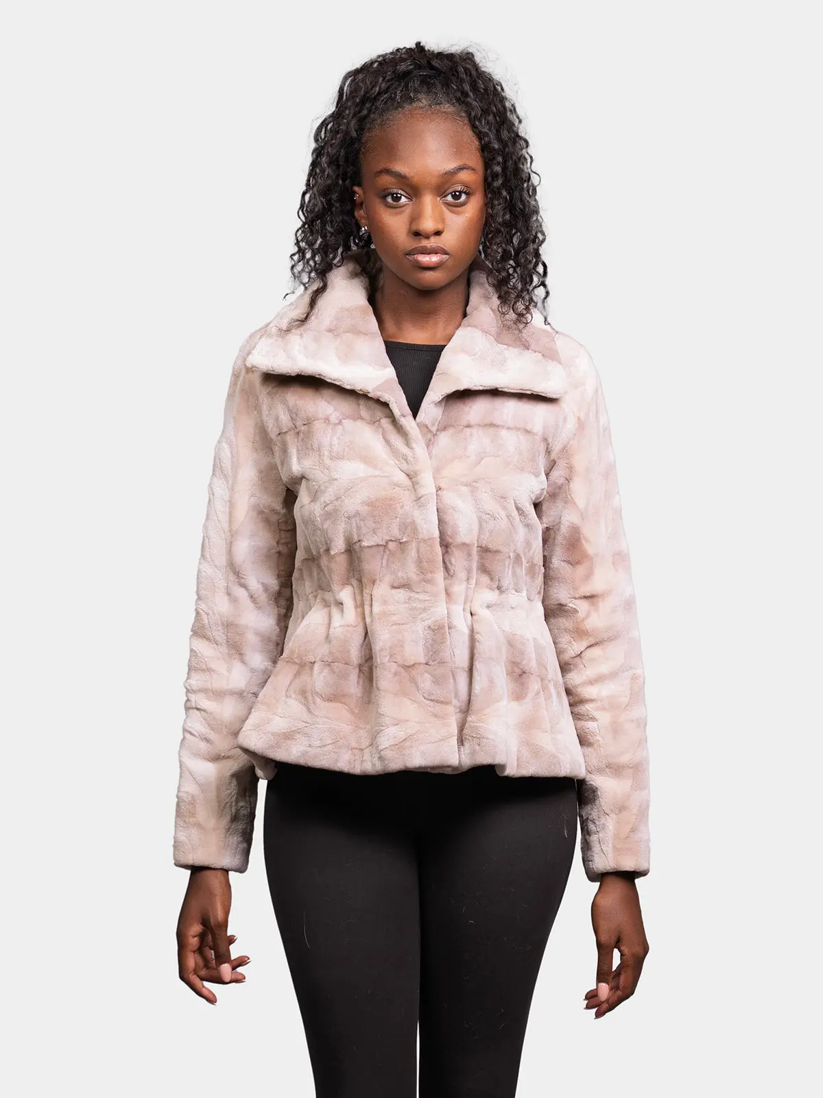 Women's Blush Sheared Mink Jacket