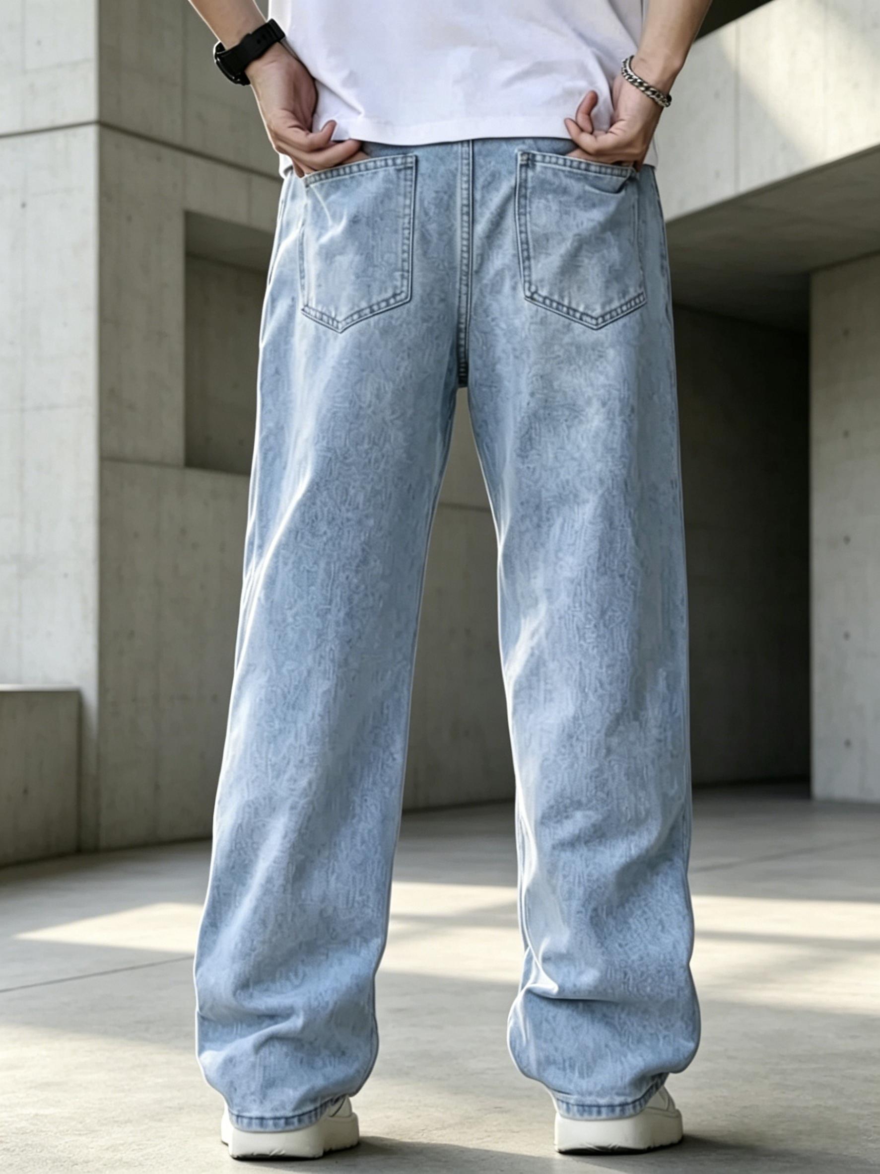 Men's jeans, Men's Baggy Straight Leg Jeans, Wide Leg,Mid Rise Comfort Casual Denim Pants, Breathable Soft Stretch Fashion Business versatile,Men's Relaxed Fit Straight Leg Jeans 2026 New Style Men's jeans, Men's Baggy Straight Leg Jeans, Wide Leg,Mid Rise Comfort Casual Denim Pants, Breathable Soft Stretch Fashion Business versatile,Men's Relaxed Fit Straight Leg Jeans 2026 New Style