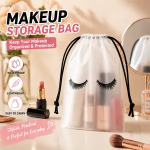 50PCS Lash Aftercare Bags | Waterproof Drawstring Makeup Pouches for Lash Techs, Client Kits & Beauty Business