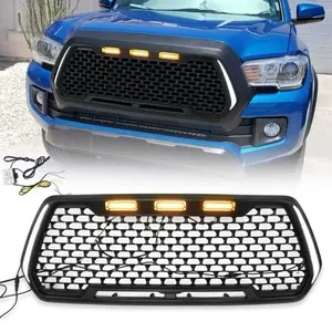 For 2016-2023 Toyota Tacoma Grille W/ LED Turn Signal Light & DRL Matte Black