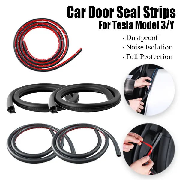 Tesla's new Model 3/Y special car door seals, sound insulation strips, dustproof rubber strips, noise reduction Automotive Interior Accessories Automotive