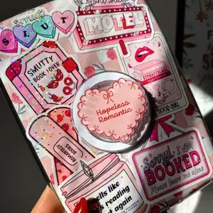 Romance Kindle Grip Pink Heart Bookish Phone Grip Magnetic Kindle Holder Kindle Accessories Bookish Merch Kobo Grip Gift for Book Lover