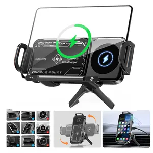 Vehicle Automatic phone holder for car , folding screen phone/tablet stand 15W wireless charger, 90-degree rotation, installed on car air outlet/center console, suitable for Samsung Galaxy ZFold6/5/4/3 Galaxy Z Fold/Notes other wireless charging phones