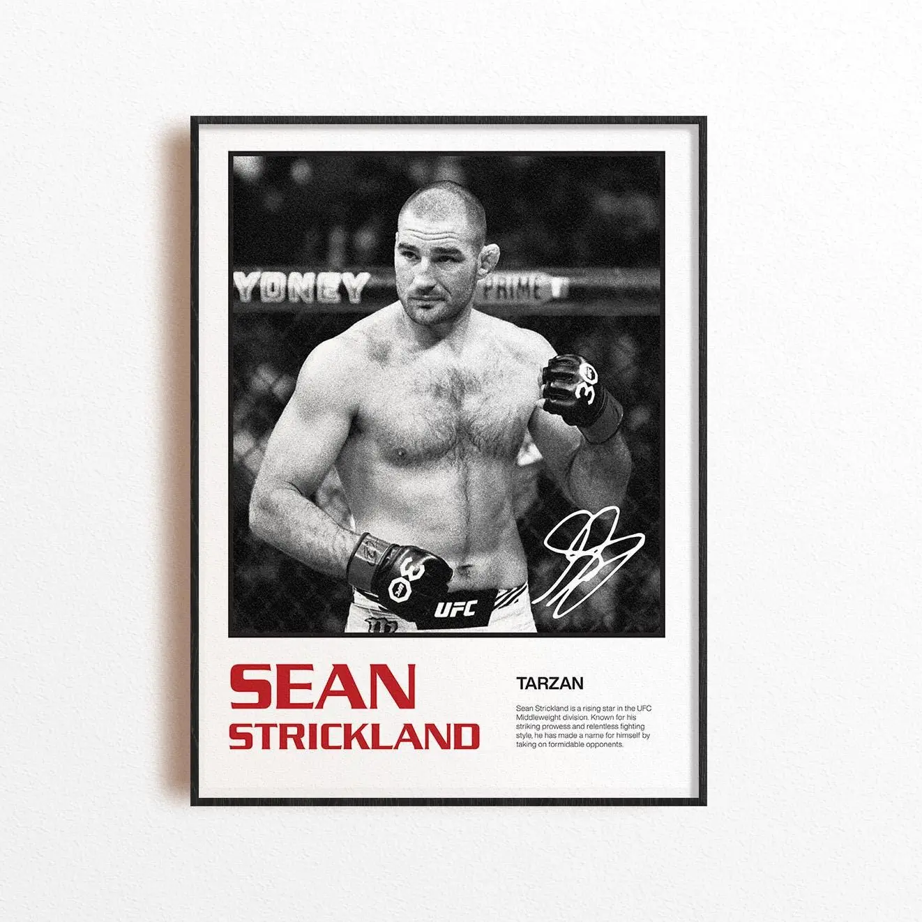 Sean Strickland Art POSTER UNFRAMED , Mixed Martial Arts Wall Decor, Home Gym Decoration, Sports Gift, UFC Fighter Poster, MMA Art