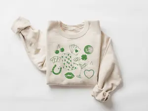 Retro St Patricks Day Cowgirl Sweatshirt, Y2k Green Martini 90s Style Shirt, St Pattys Tee, Lucky Shirt, St Paddys Drinking Shirt