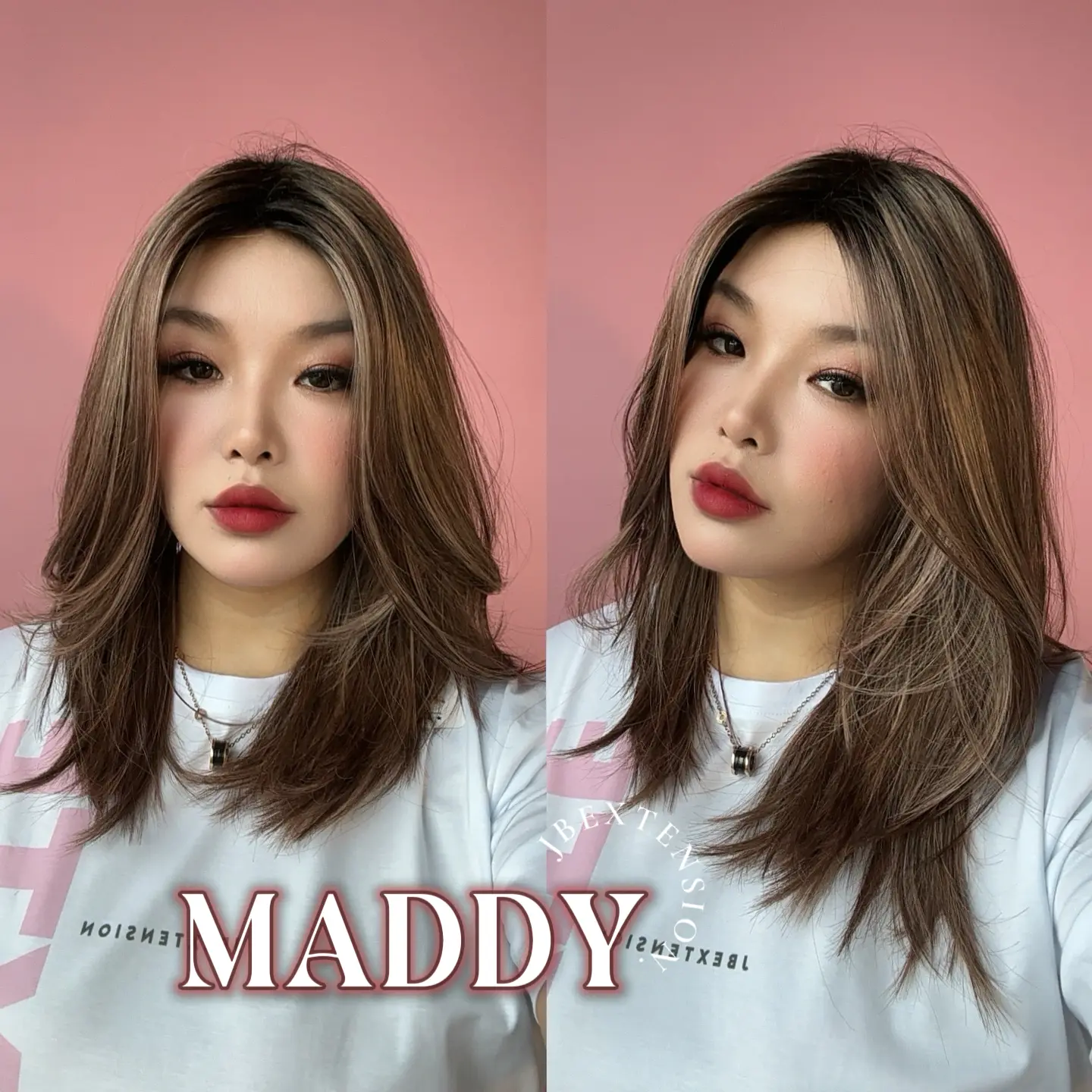 JBEXTENSION 18 Inches Ash Brown Women Fashion Full Machine Wig MADDY【PLUS PERMATEASE】