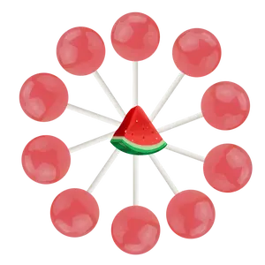 10ct. Watermelon Lollipop Bag Dessert