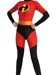 Women's Superman Costume Halloween, Fitted Superhero Role Play Suit for Adults, Elastic Fabric, All Seasons Wear, Regular Length