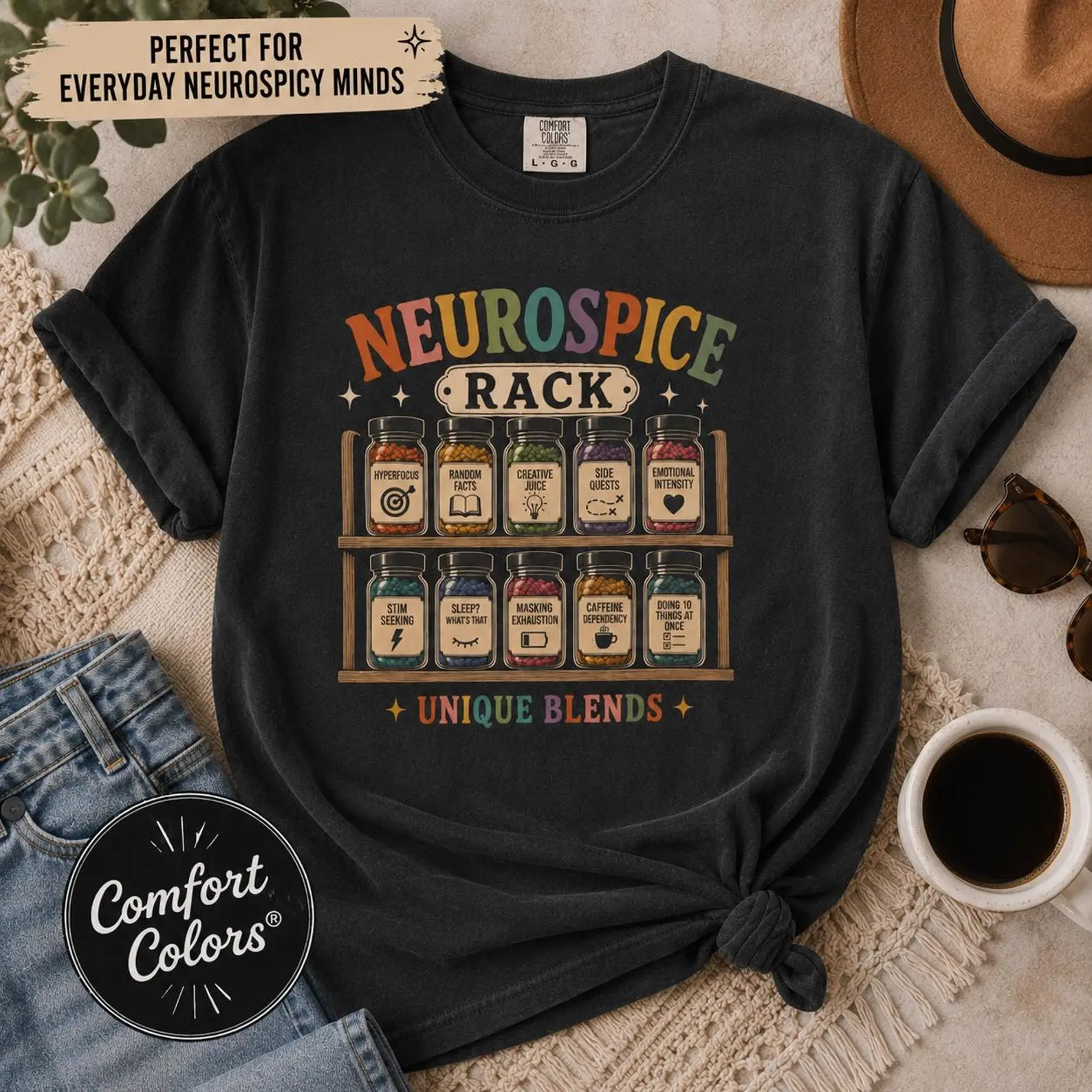Funny Neurodivergent Tshirt | Comfort Colors Mental Health Gift, Neurospicy Shirt, ADHD Autism Awareness Tee