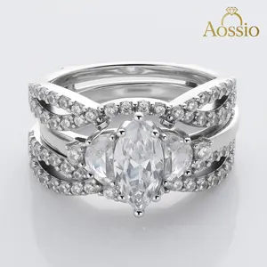 Aossio Exquisite Luxury Ringset. Perfect for Engagement & Special Occasions. Unmatched Beauty & Timeless Elegance