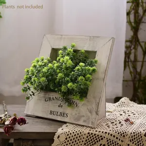 1pc Rustic Wooden Photo Frame Planter, Vintage Distressed Wood Flower Box, Tabletop Artificial Plant Holder for Home Decor, Farmhouse Style Desktop Ornament for Entryway, Shop Window, B&B Decoration (Plants Not Included)