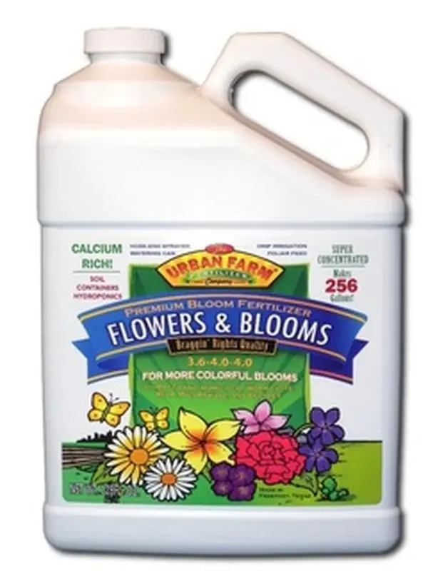 Urban Farm Fertilizers FB32 Blended 100% Complete Hand-Crafted Super-Concentrated Liquid Flowers & Blooms Fertilizer, 32 Fl. Oz, Hydroponic Growing System, Quart Jug