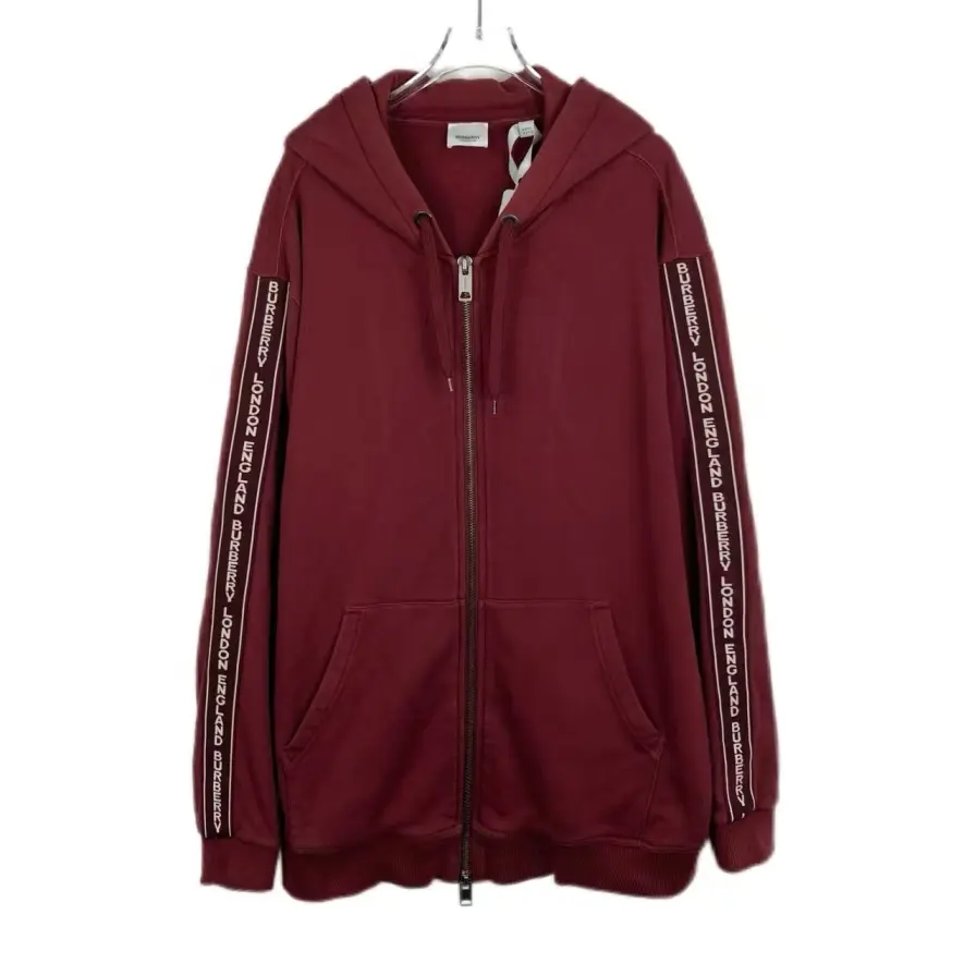 RDLT - BurberryLogo Tape Zip-Up Sweatshirt Localized Wear & Fading Size 3XL
