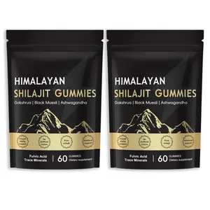 Himalayan Shilajit Gummies -60 GummiesI - With Ashwagandha,Gokshura & Black Muesli, Daily Care Support for Enhancing Physical Energy Vitality Supplement, shilajit for men Healthcare,Dietary Fitness