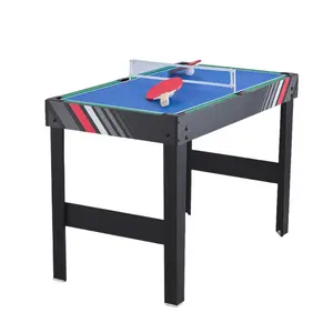 VEVOR 4-in-1 Combo Game Table Set, 48 Air Hockey Table, Multi Combination Table with Air Hockey, Pool Billiard, Foosball, Ping Pong, Pushers Pucks, Sports Arcade Table for Family Game Room Office
