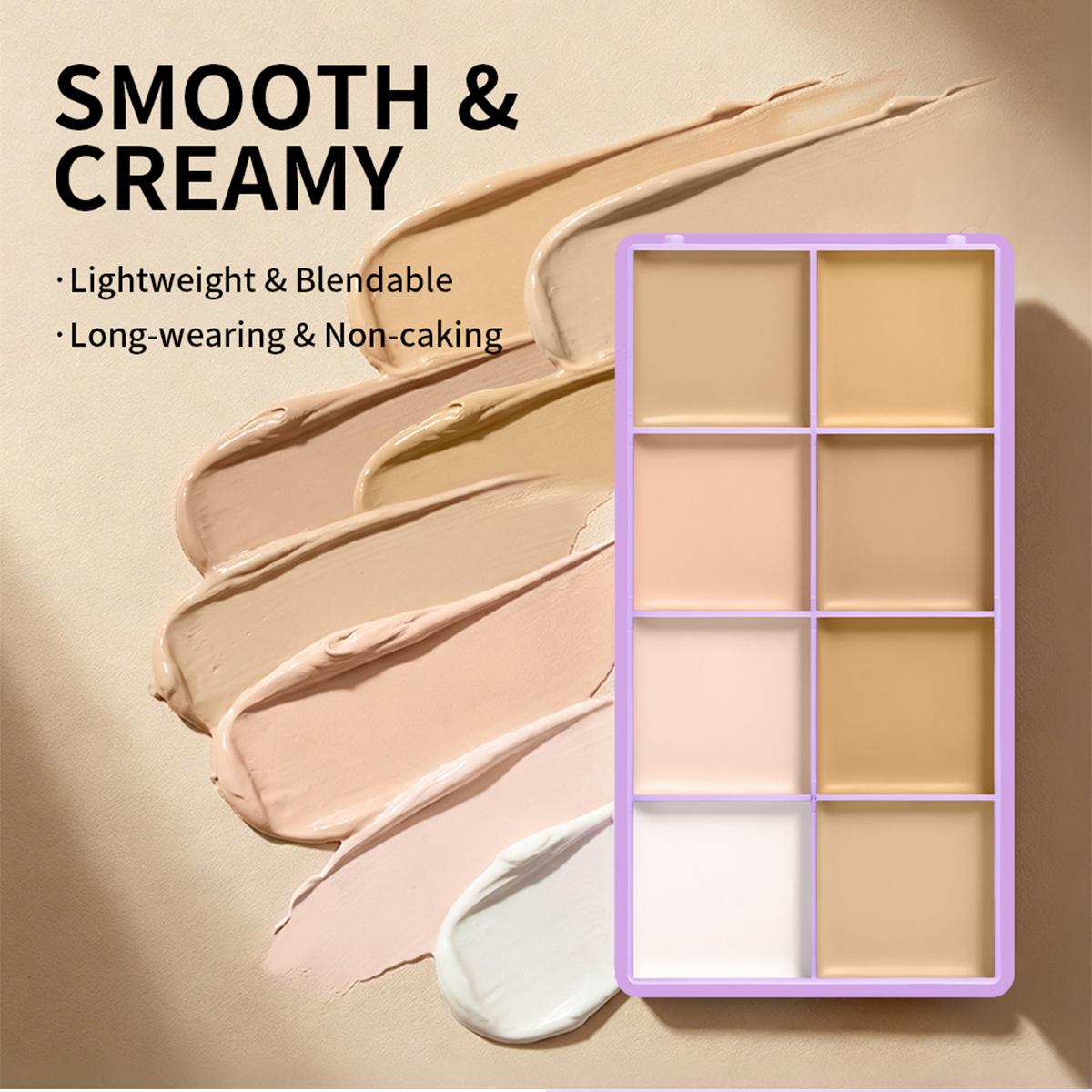 Danchel 1-Count Concealer Palette, Multi-Use Concealer, Longwear Concealer, 8 Shades Available, All-in-One Multi-Effect, Soft Mist Luxury Finish, Waterproof & Transfer-Proof, Long-Wearing, All-Day Coverage, Suitable for All Skin Types