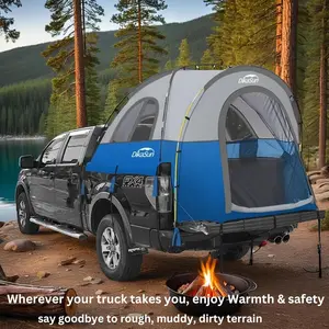 Waterproof 5.5ft-5.8ft Truck Bed Tent, Tear-Resistant Inflatable Pickup Tent with 3 Windows & 4 Storage Bags, Spacious 2-Person Camping Tent