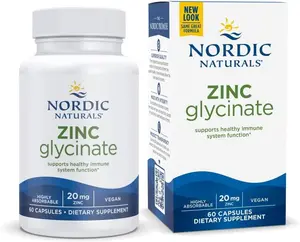Nordic Naturals Zinc Glycinate 20mg 60 Ct Capsules Wellness