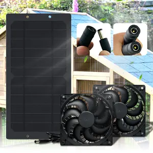 Portable Solar Powered Fan Set, 6w Battery Included, Ideal for Outdoor Shelters, Greenhouses & Camping Use, Ventilation Solution