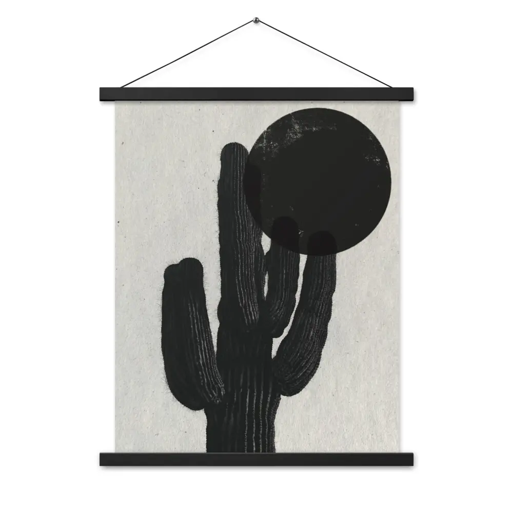 Cactus Plant Art - Artistic Matte Poster with Natural Wood Hangers and Magnets for Hanging