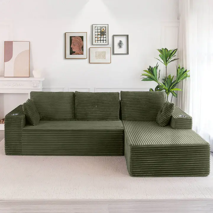 Green-Right Facing Chaise