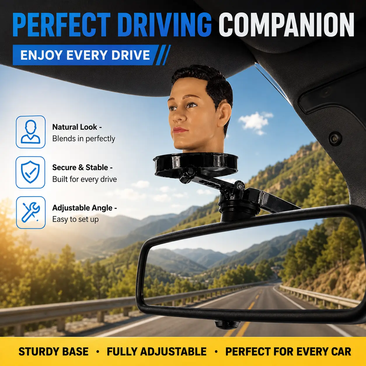 Realistic Male Head for Tesla - Driver Monitor Blocker / Cabin Camera Cover Realistic Male Head for Tesla - Driver Monitor Blocker / Cabin Camera Cover