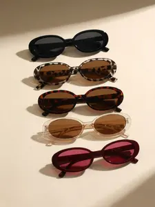 5 Pairs PC Frame Sunglasses Set, American Retro Style, Ideal for Vacation, Music Festivals, Travel Photography, Daily Commute, Trendy Casual Sunglasses